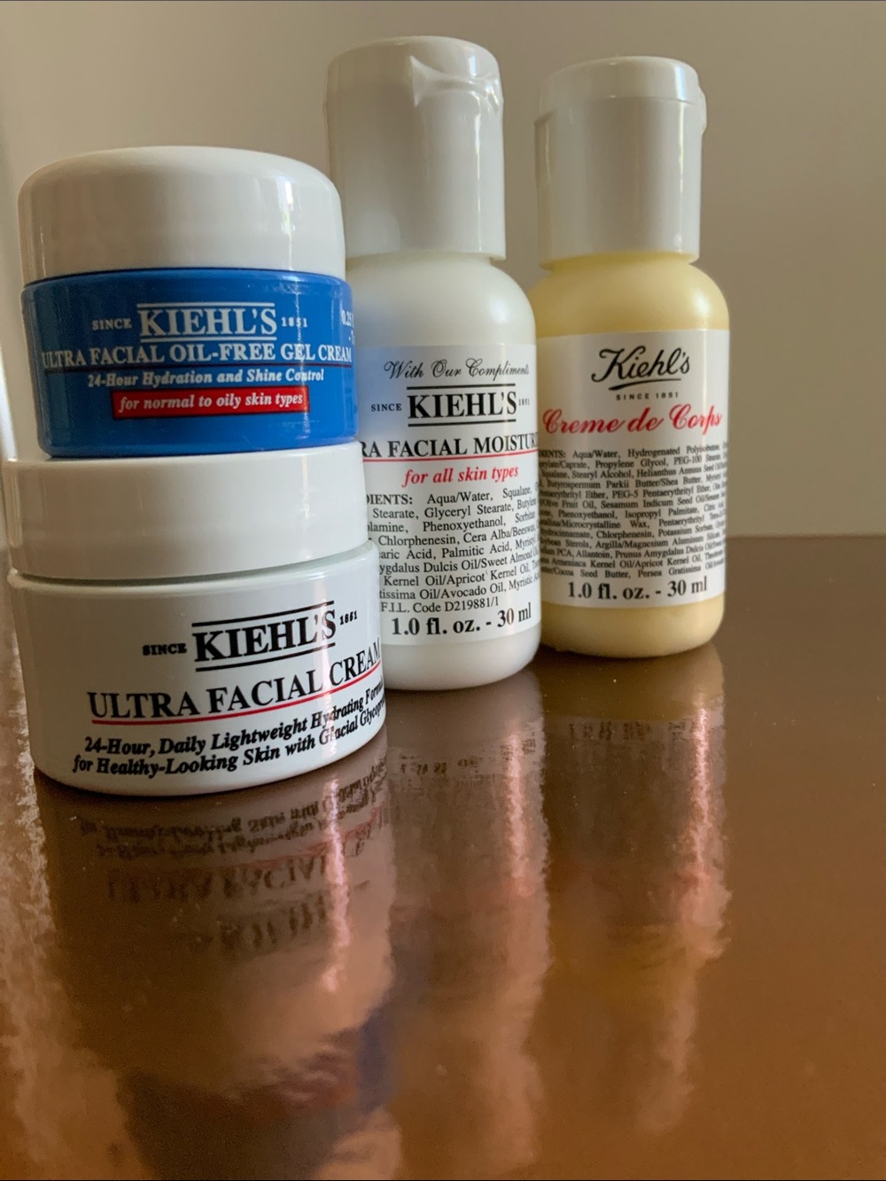 Set of four Kiehl's moisturizers mini travel bundle